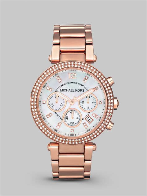 michael kors rose watch rose case inside|Michael Kors bracelet band.